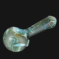 Thumbnail for Liberty 503 Glass - Mushroom Sandblasted Fumed Spoon Pipe