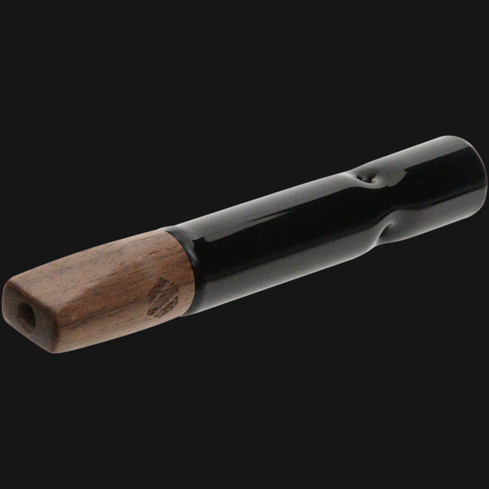 Elevate Accessories - Mini Hitter Glass Pipe Walnut - Black