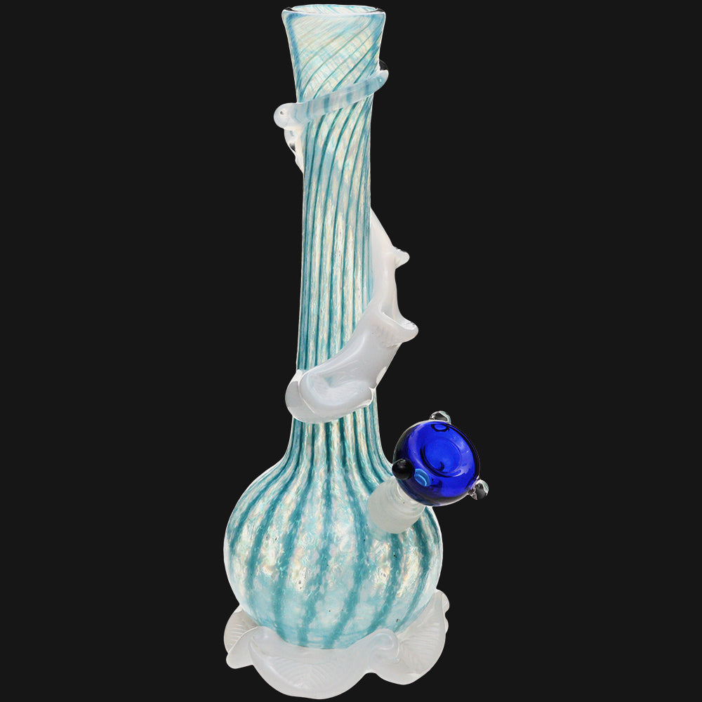 Noble Glass - Blue Wrap 12" Sof Glass Bubble Bottom Water Pipe