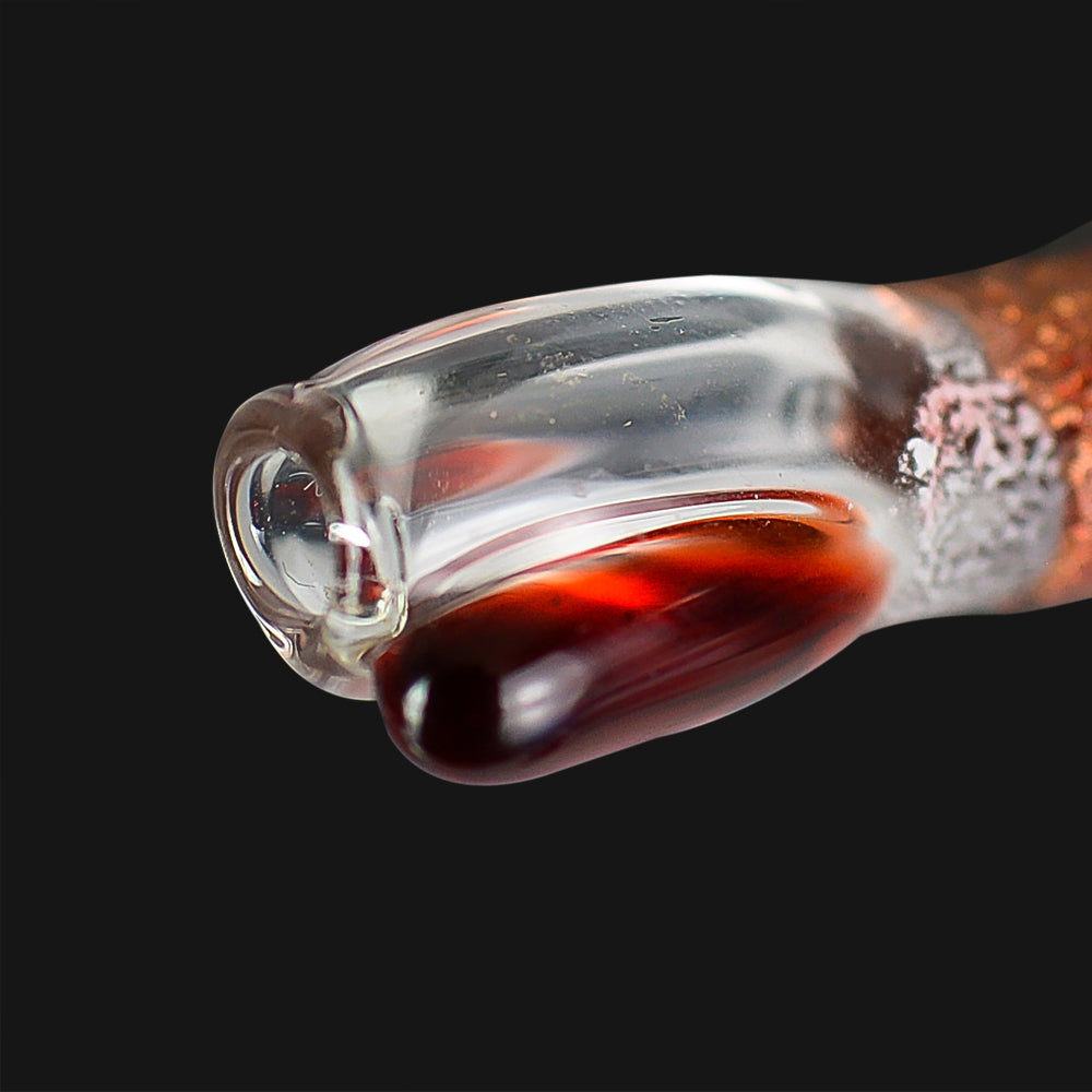 Pinchie Pipe Cherry Glass Finger Pinchie 4-Inch Glass One Hitter Pipe