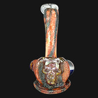 Thumbnail for Cherry Glass - Agat Skull - Lava Patina Sherlock Pipe 