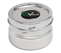 Thumbnail for CVault - Small 1/2 OZ. Airtight Stainless Steel Storage Container open lid.