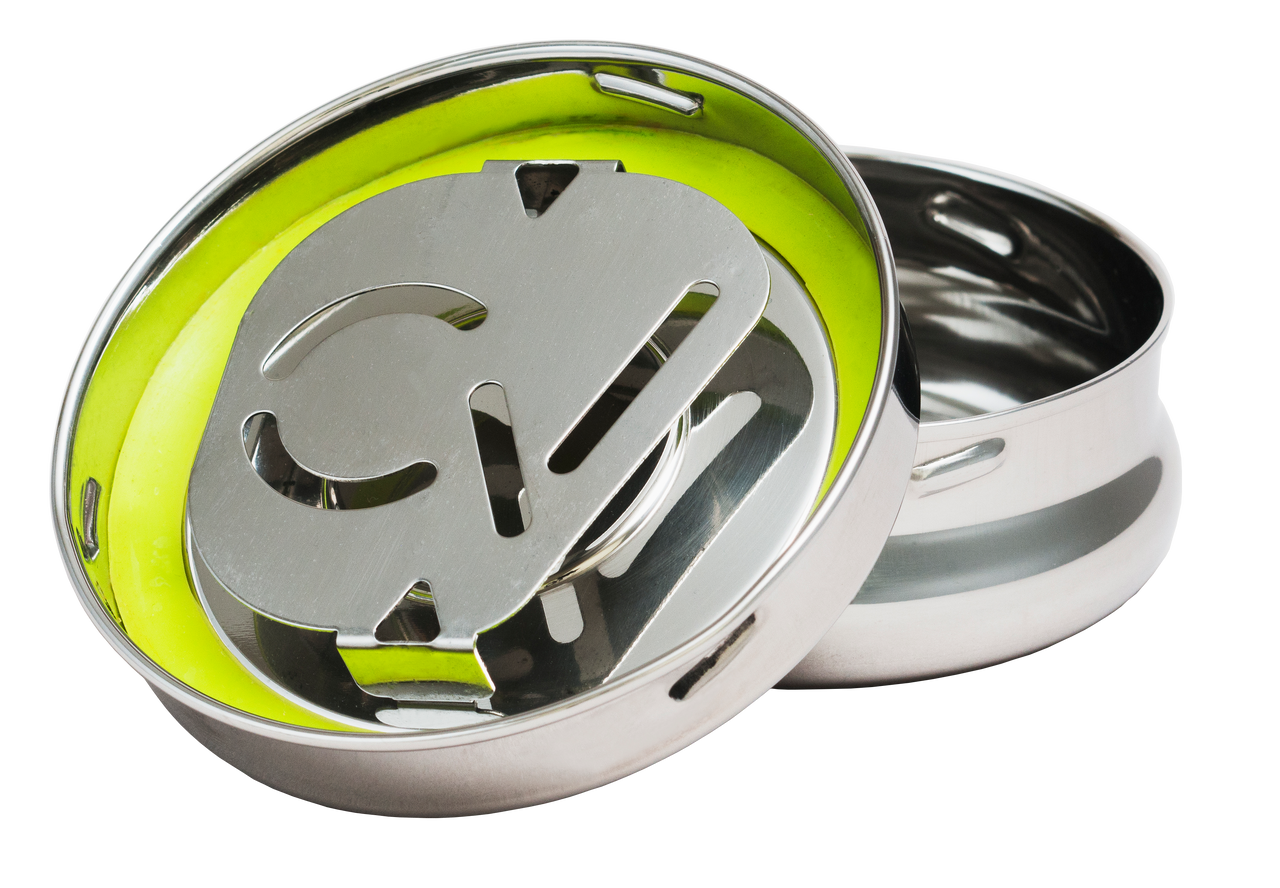 CVault - X-Small 1/4 OZ. Airtight Stainless Steel Storage Container inside.