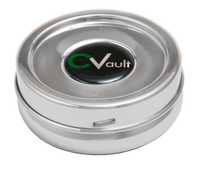 Thumbnail for CVault - X-Small 1/4 OZ. Airtight Stainless Steel Storage Container closed lid.